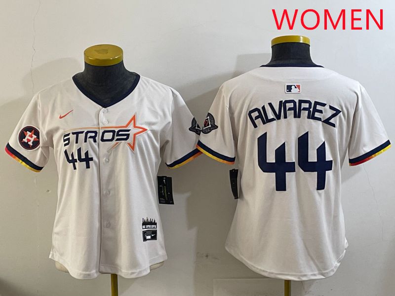 Women Houston Astros #44 Alvarez Cream Three generations Joint Name 2025 Nike MLB Jersey style 8